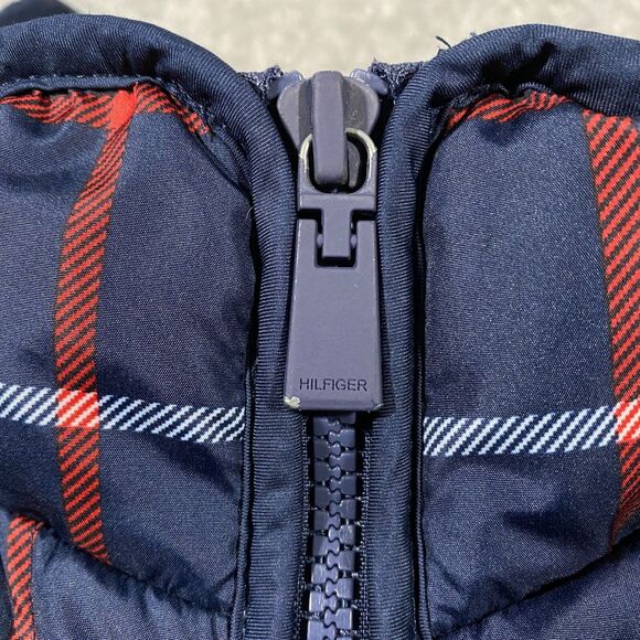 Tommy Hilfiger Quilted Down Fill Plaid Puffer Vest Womens X-Large Blue Red White - Picture 7 of 16